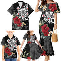 Taino Sun Tribal Family Matching Mermaid Dress and Hawaiian Shirt Tropical Hibiscus - Wonder Print Shop