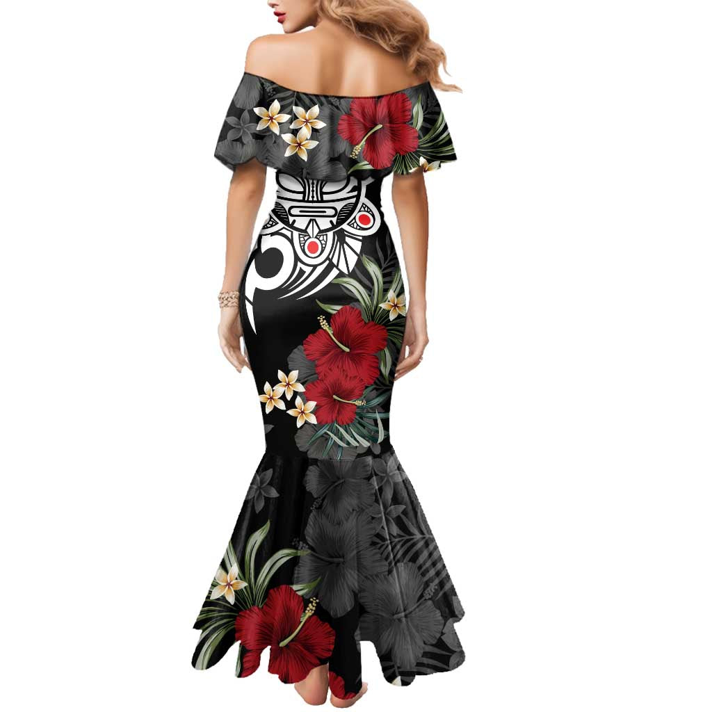 Taino Sun Tribal Family Matching Mermaid Dress and Hawaiian Shirt Tropical Hibiscus - Wonder Print Shop