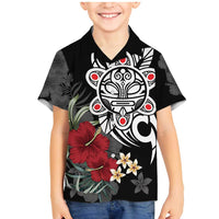 Taino Sun Tribal Family Matching Mermaid Dress and Hawaiian Shirt Tropical Hibiscus - Wonder Print Shop