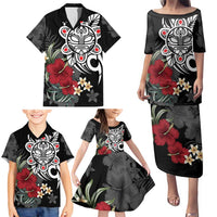 Taino Sun Tribal Family Matching Puletasi and Hawaiian Shirt Tropical Hibiscus - Wonder Print Shop