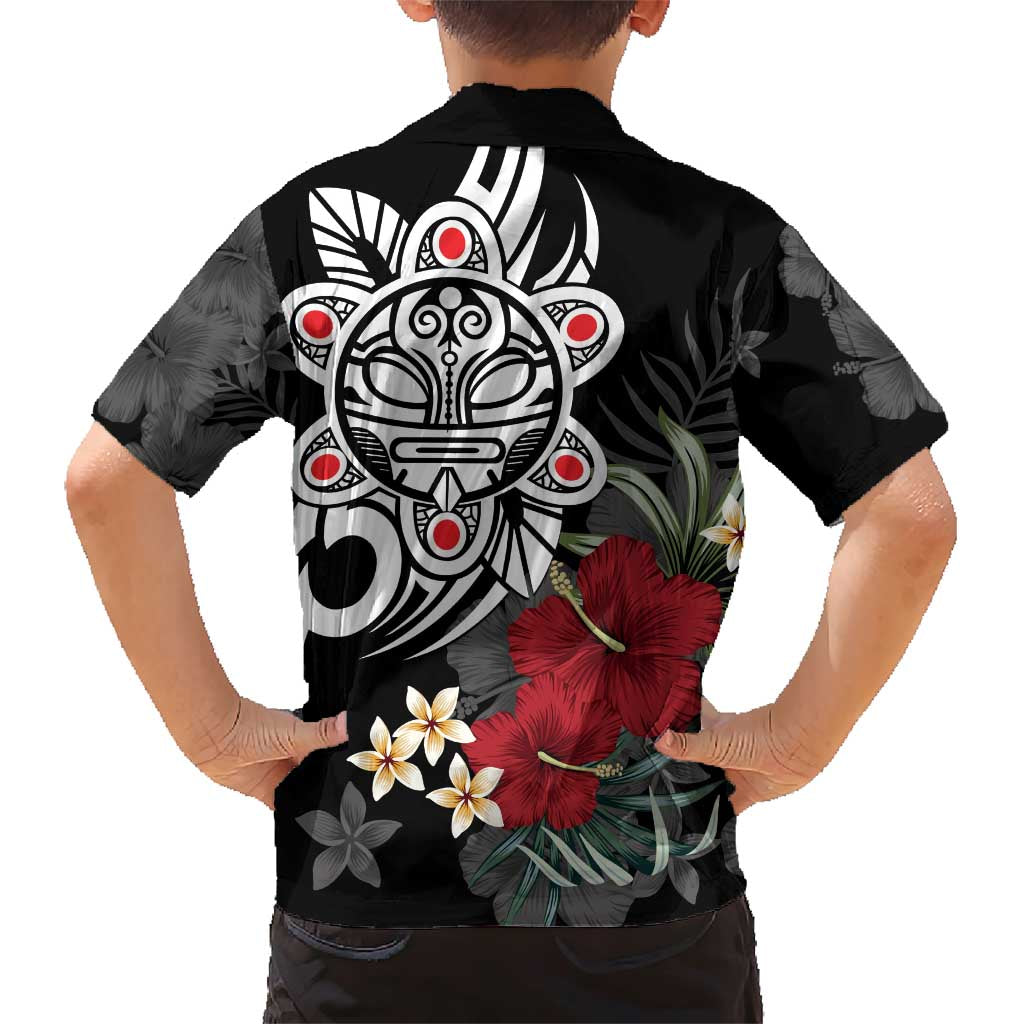 Taino Sun Tribal Family Matching Short Sleeve Bodycon Dress and Hawaiian Shirt Tropical Hibiscus - Wonder Print Shop