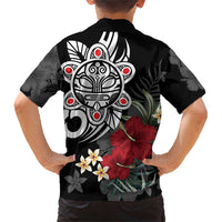 Taino Sun Tribal Family Matching Short Sleeve Bodycon Dress and Hawaiian Shirt Tropical Hibiscus - Wonder Print Shop