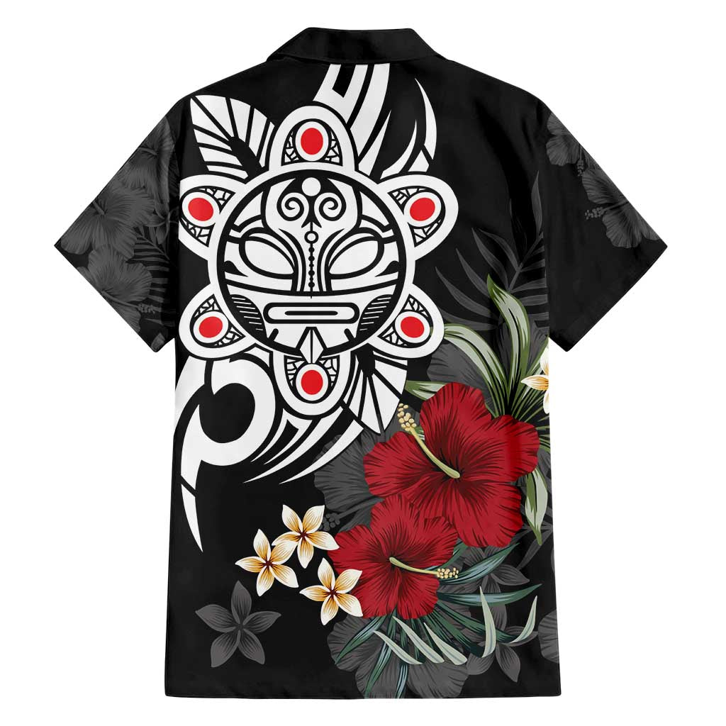 Taino Sun Tribal Family Matching Short Sleeve Bodycon Dress and Hawaiian Shirt Tropical Hibiscus - Wonder Print Shop