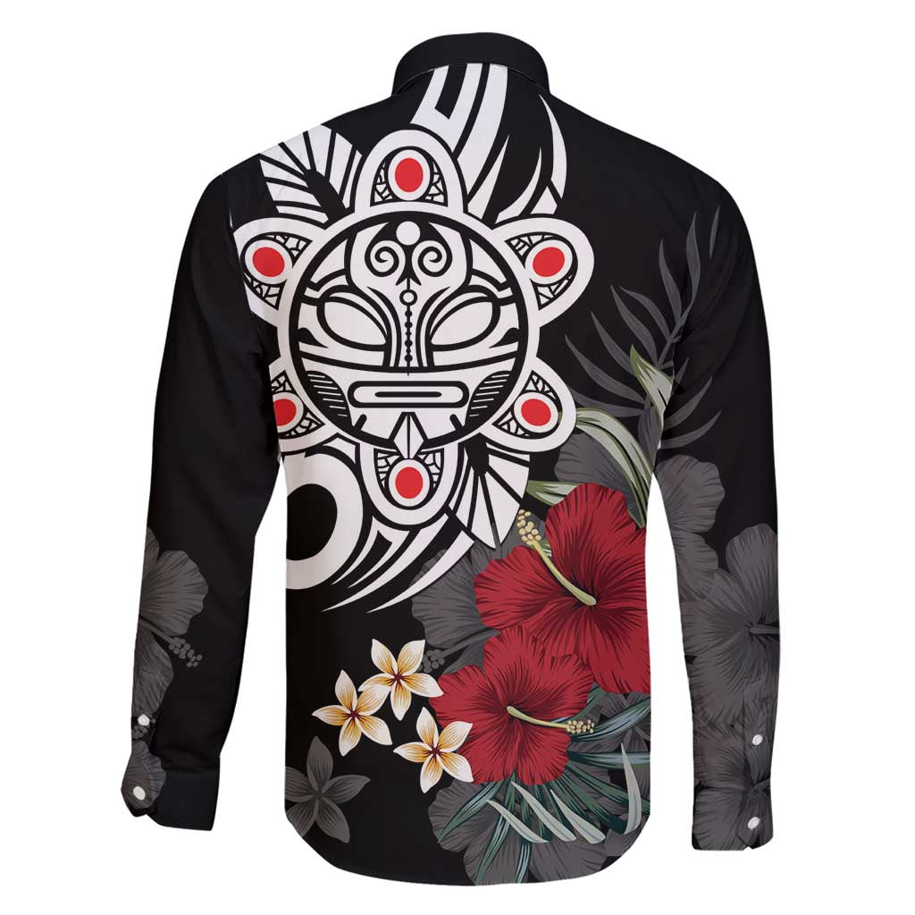 Taino Sun Tribal Family Matching Short Sleeve Bodycon Dress and Hawaiian Shirt Tropical Hibiscus - Wonder Print Shop