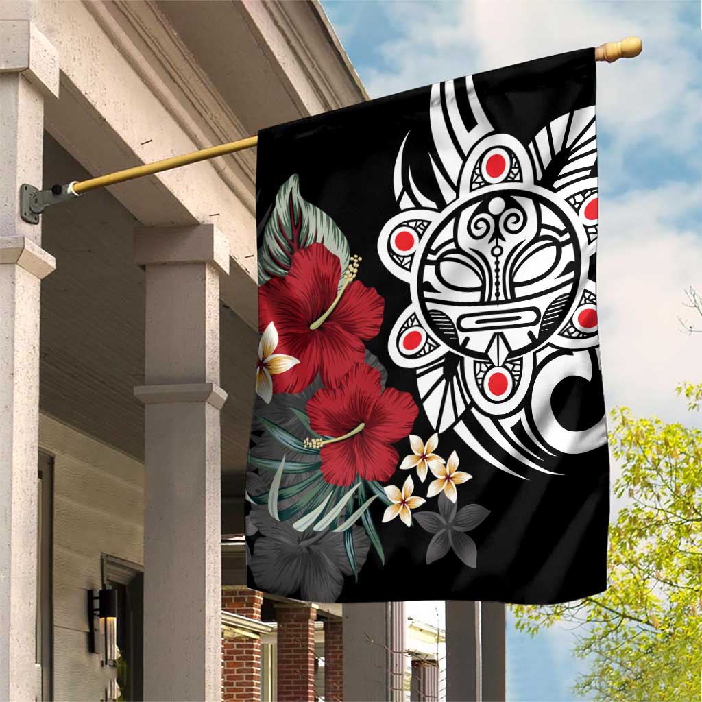 Taino Sun Tribal Garden Flag Tropical Hibiscus - Wonder Print Shop