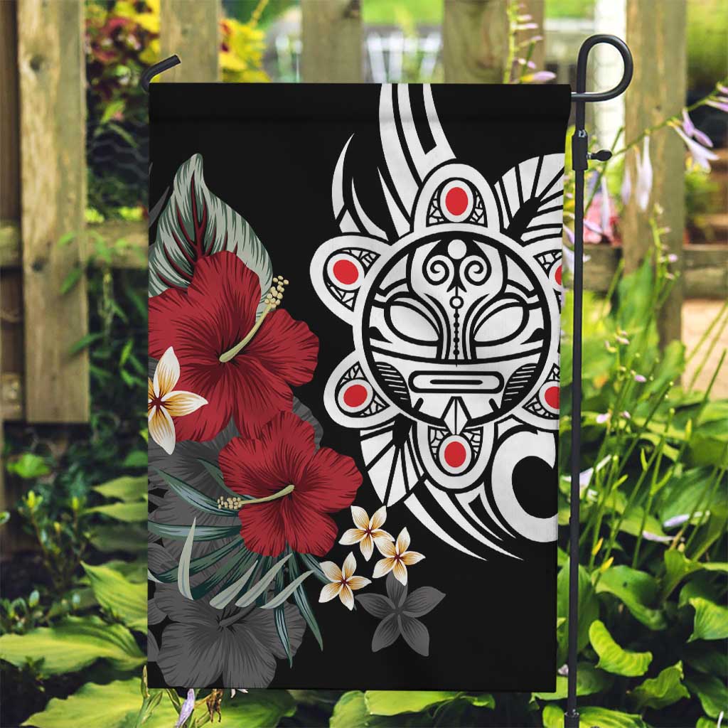 Taino Sun Tribal Garden Flag Tropical Hibiscus - Wonder Print Shop