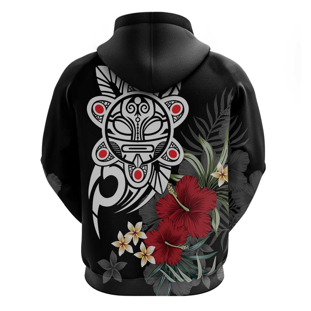 Taino Sun Tribal Hoodie Tropical Hibiscus - Wonder Print Shop