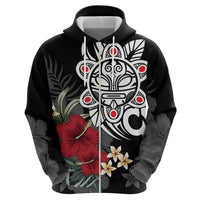 Taino Sun Tribal Hoodie Tropical Hibiscus - Wonder Print Shop