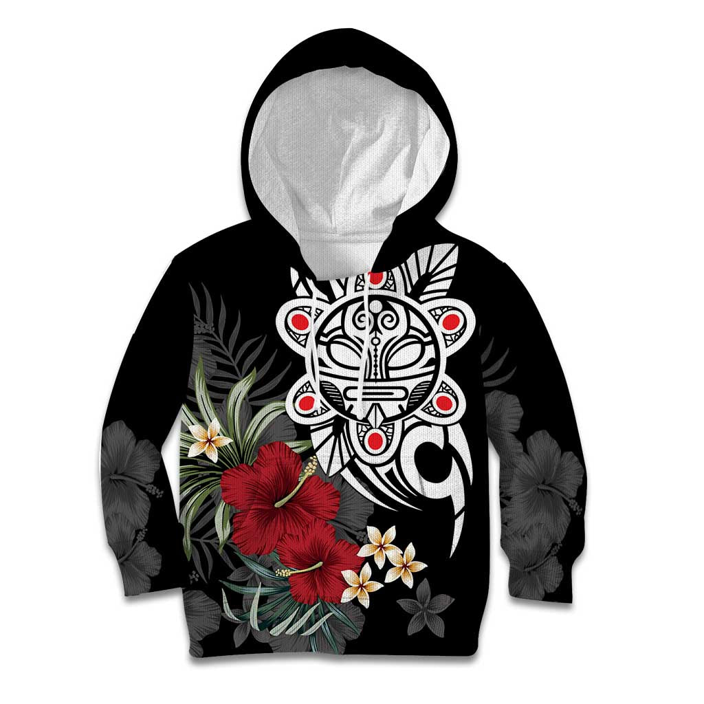 Taino Sun Tribal Kid Hoodie Tropical Hibiscus - Wonder Print Shop