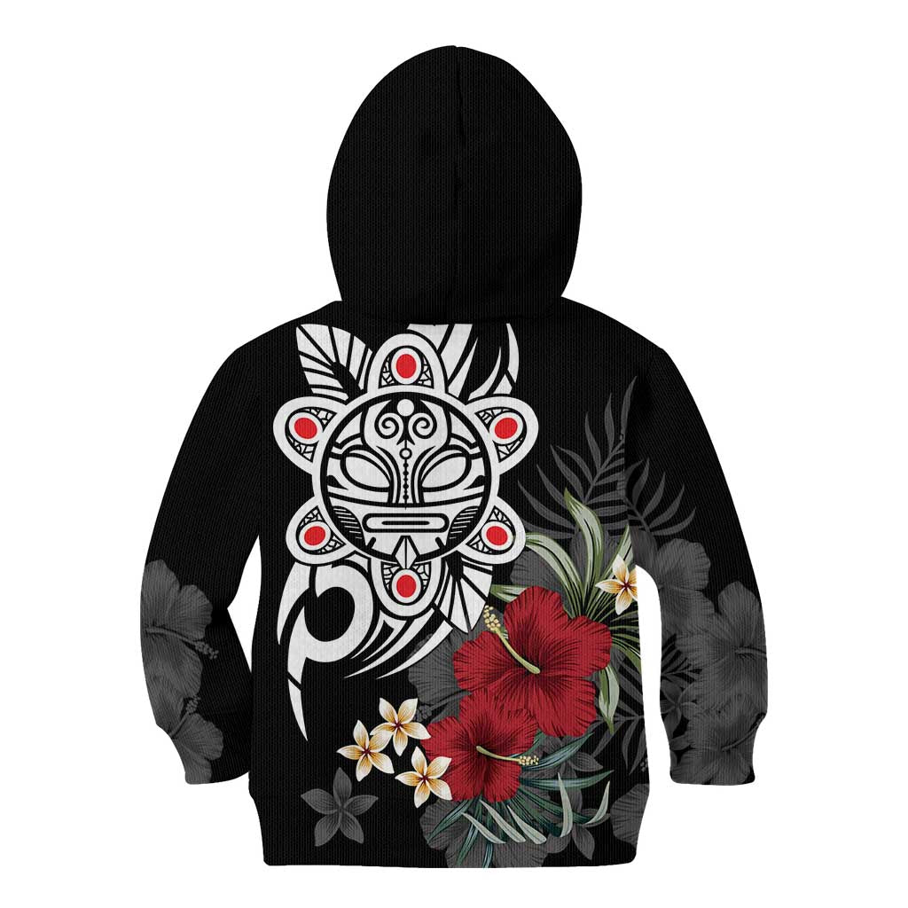 Taino Sun Tribal Kid Hoodie Tropical Hibiscus - Wonder Print Shop