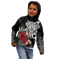 Taino Sun Tribal Kid Hoodie Tropical Hibiscus - Wonder Print Shop