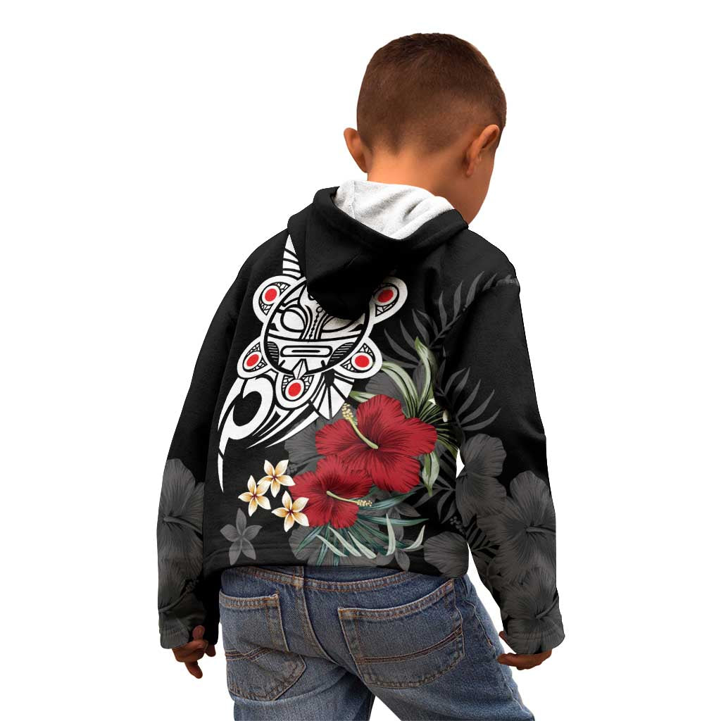 Taino Sun Tribal Kid Hoodie Tropical Hibiscus - Wonder Print Shop
