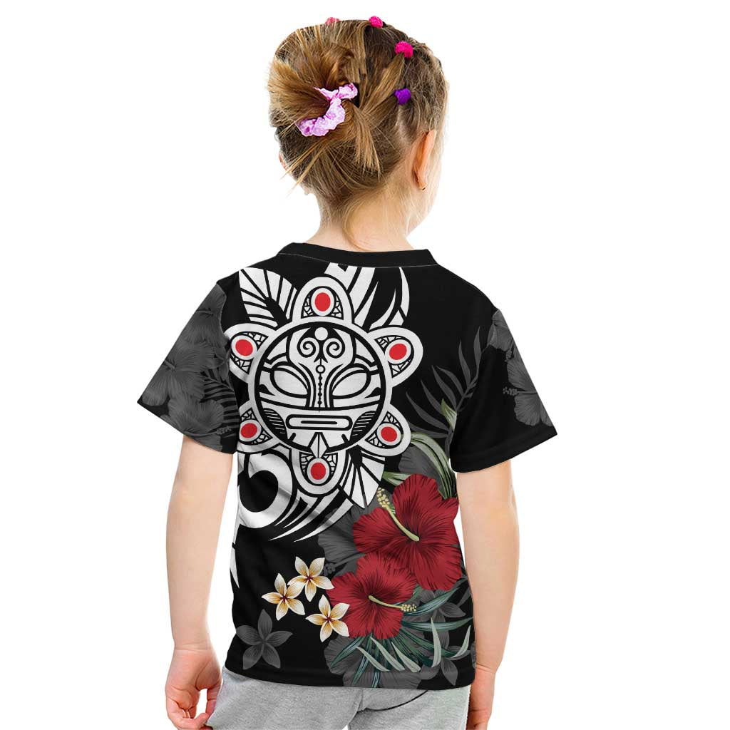 Taino Sun Tribal Kid T Shirt Tropical Hibiscus - Wonder Print Shop