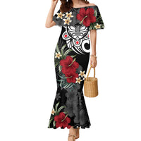 Taino Sun Tribal Mermaid Dress Tropical Hibiscus - Wonder Print Shop