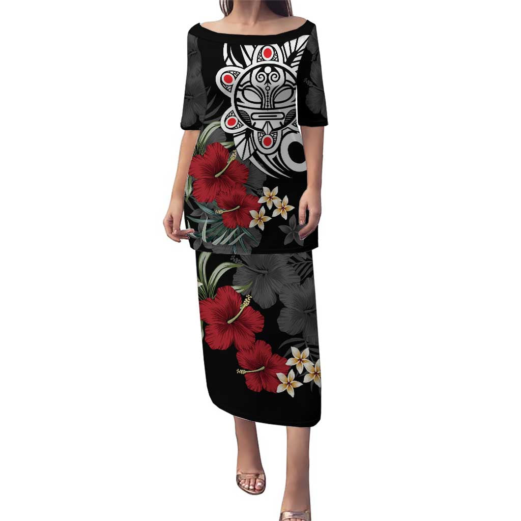 Taino Sun Tribal Puletasi Tropical Hibiscus - Wonder Print Shop
