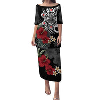 Taino Sun Tribal Puletasi Tropical Hibiscus - Wonder Print Shop