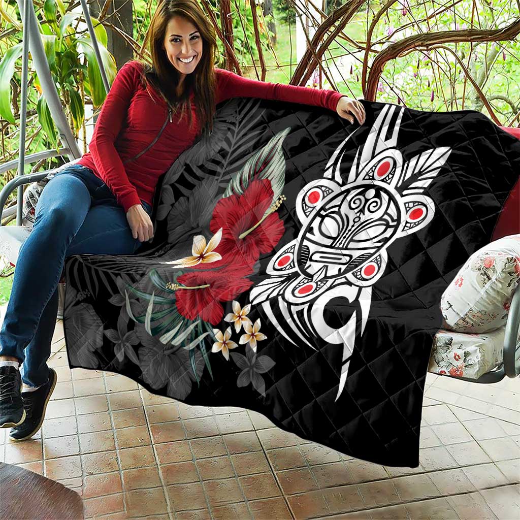 Taino Sun Tribal Quilt Tropical Hibiscus - Wonder Print Shop