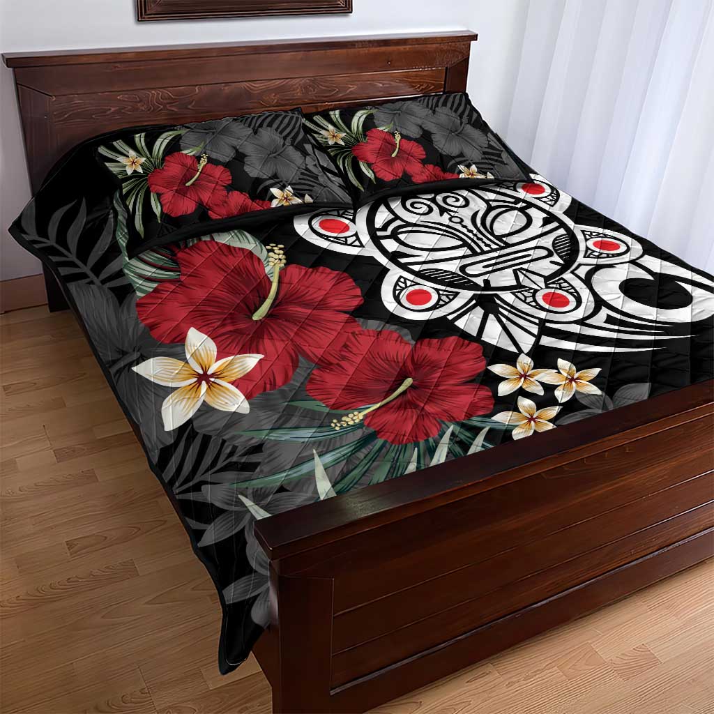 Taino Sun Tribal Quilt Bed Set Tropical Hibiscus - Wonder Print Shop