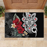 Taino Sun Tribal Rubber Doormat Tropical Hibiscus - Wonder Print Shop