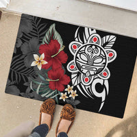 Taino Sun Tribal Rubber Doormat Tropical Hibiscus - Wonder Print Shop