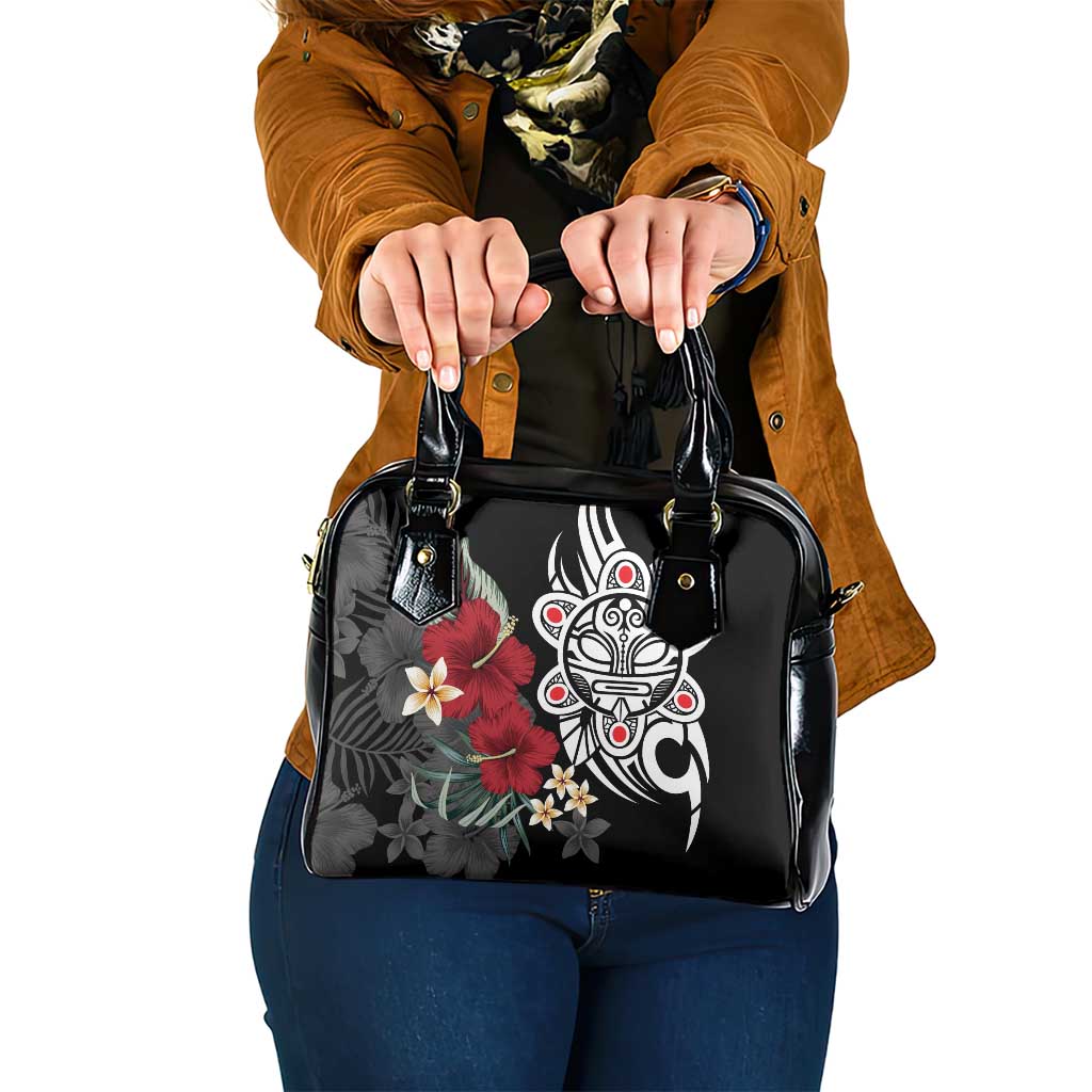 Taino Sun Tribal Shoulder Handbag Tropical Hibiscus