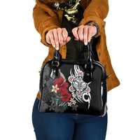 Taino Sun Tribal Shoulder Handbag Tropical Hibiscus
