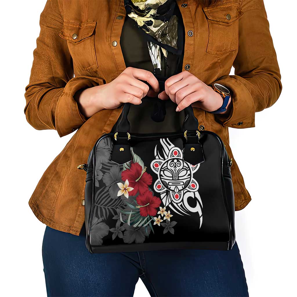 Taino Sun Tribal Shoulder Handbag Tropical Hibiscus