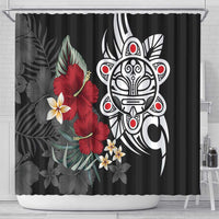 Taino Sun Tribal Shower Curtain Tropical Hibiscus