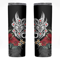 Taino Sun Tribal Skinny Tumbler Tropical Hibiscus - Wonder Print Shop