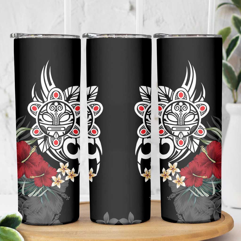 Taino Sun Tribal Skinny Tumbler Tropical Hibiscus - Wonder Print Shop