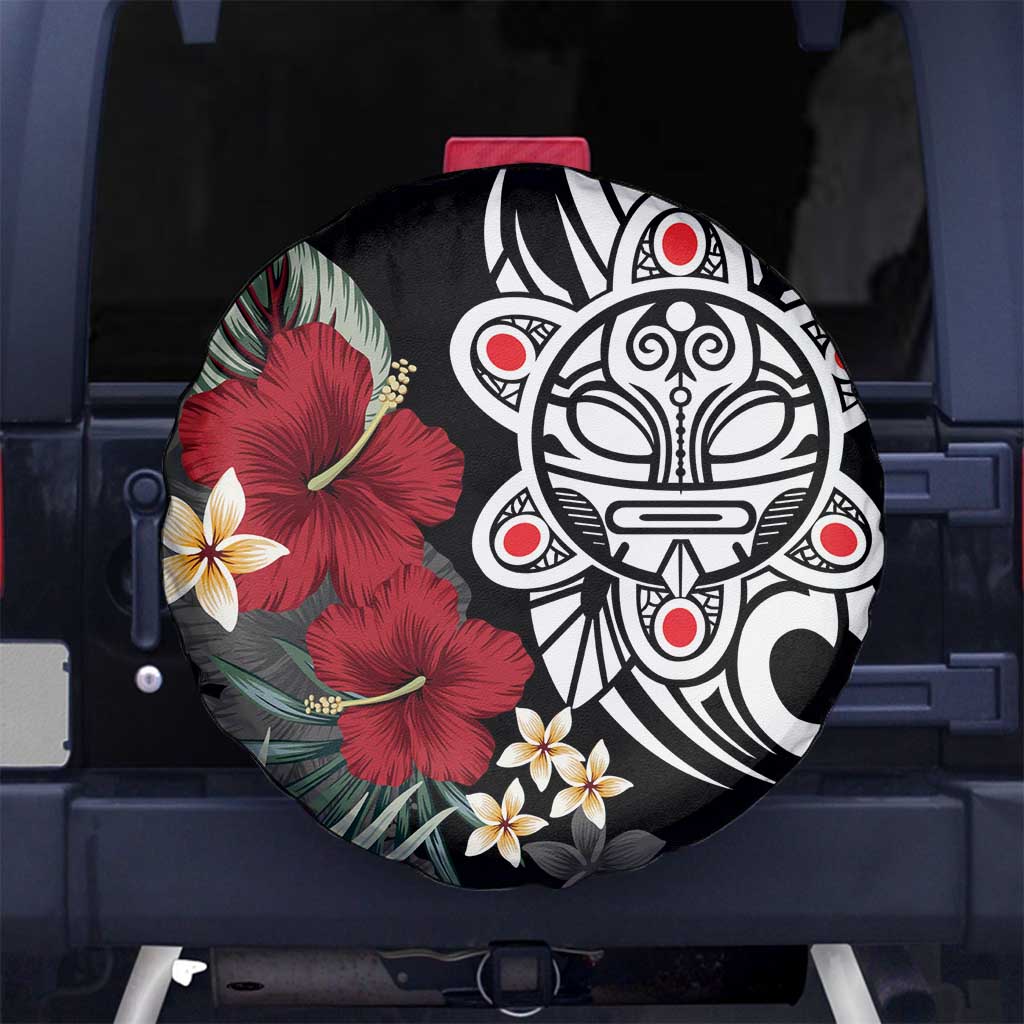 Taino Sun Tribal Spare Tire Cover Tropical Hibiscus - Wonder Print Shop