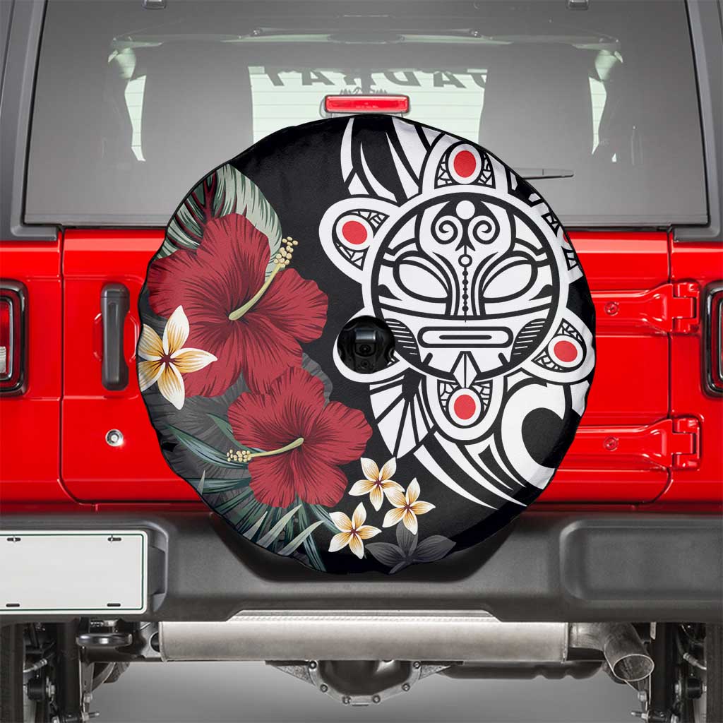 Taino Sun Tribal Spare Tire Cover Tropical Hibiscus - Wonder Print Shop