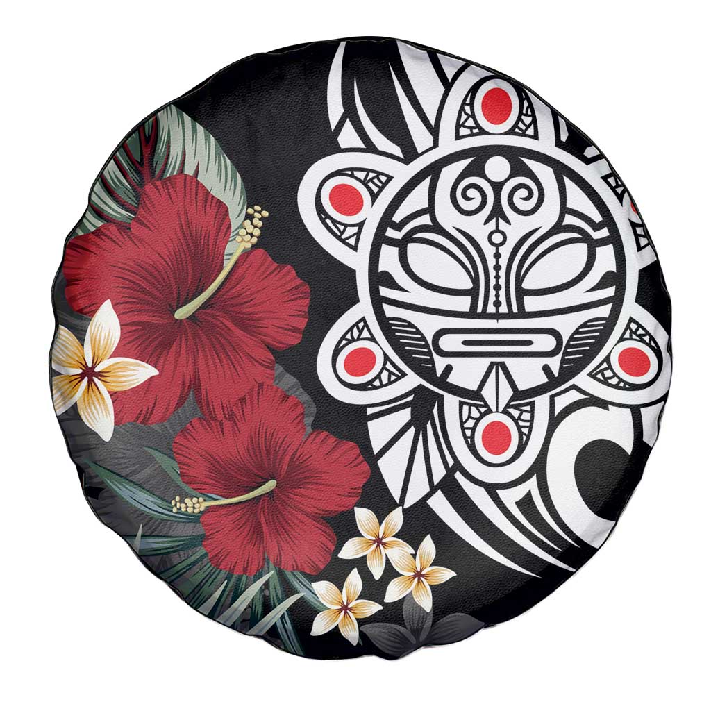 Taino Sun Tribal Spare Tire Cover Tropical Hibiscus - Wonder Print Shop