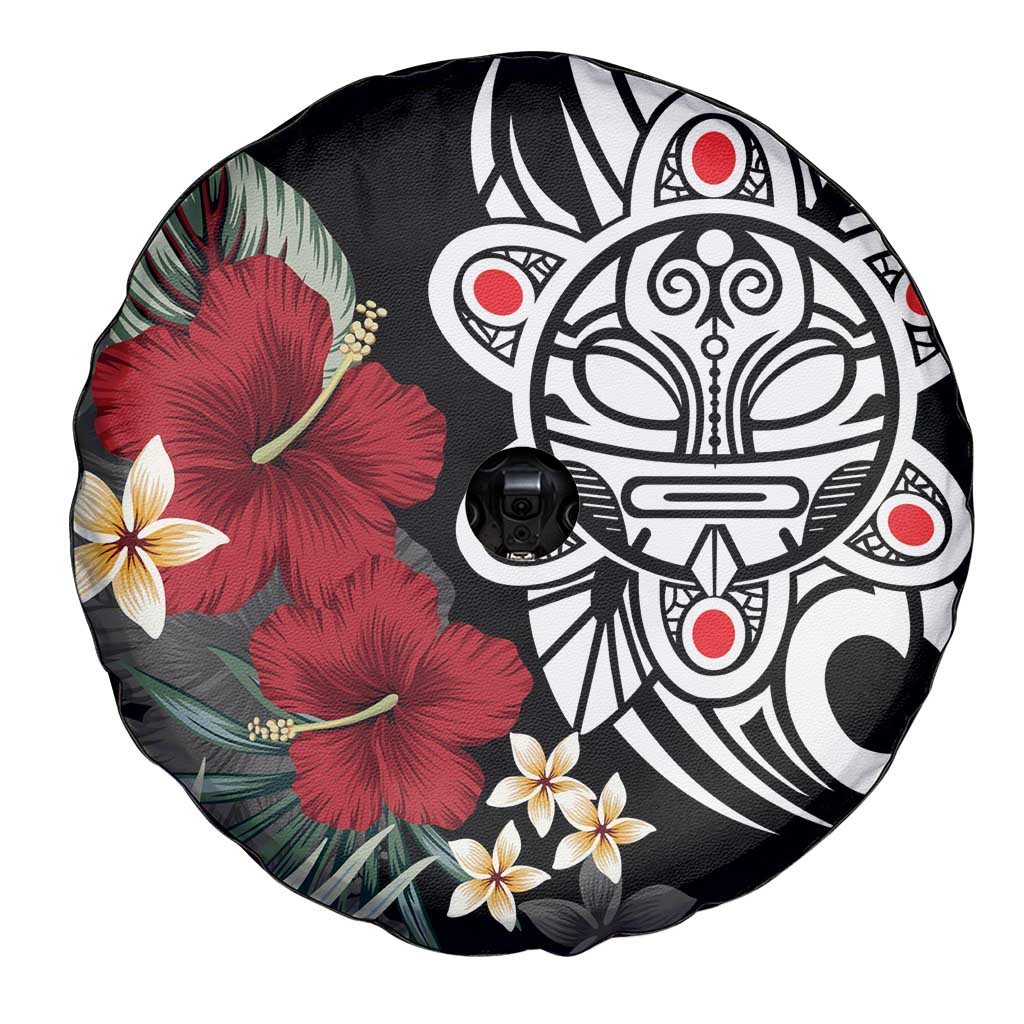 Taino Sun Tribal Spare Tire Cover Tropical Hibiscus - Wonder Print Shop
