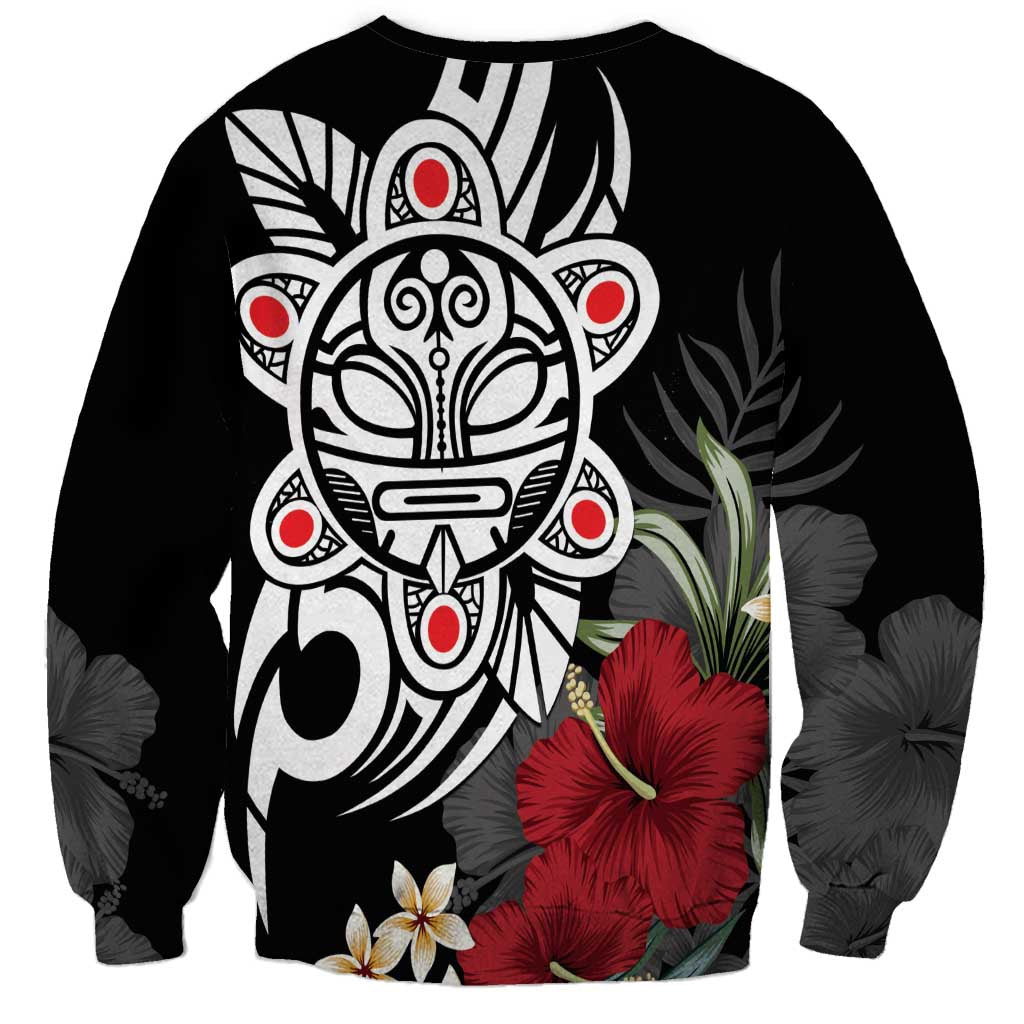 Taino Sun Tribal Sweatshirt Tropical Hibiscus - Wonder Print Shop