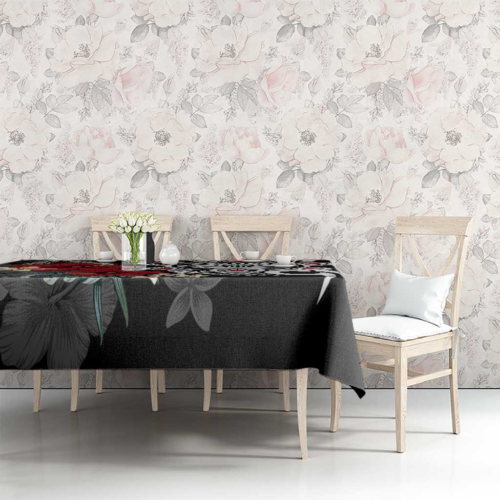 Taino Sun Tribal Tablecloth Tropical Hibiscus - Wonder Print Shop