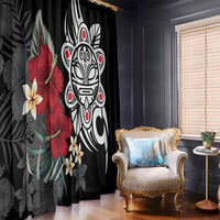 Taino Sun Tribal Window Curtain Tropical Hibiscus - Wonder Print Shop