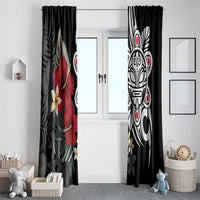 Taino Sun Tribal Window Curtain Tropical Hibiscus - Wonder Print Shop