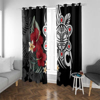 Taino Sun Tribal Window Curtain Tropical Hibiscus - Wonder Print Shop