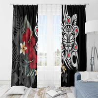 Taino Sun Tribal Window Curtain Tropical Hibiscus - Wonder Print Shop
