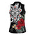 Taino Sun Tribal Women Sleeveless Polo Shirt Tropical Hibiscus - Wonder Print Shop