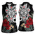 Taino Sun Tribal Women Sleeveless Polo Shirt Tropical Hibiscus - Wonder Print Shop
