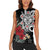 Taino Sun Tribal Women Sleeveless Polo Shirt Tropical Hibiscus - Wonder Print Shop