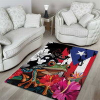 Boricua Taino Coqui Tropical Area Rug Puerto Rico Grunge Flag - Wonder Print Shop