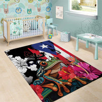 Boricua Taino Coqui Tropical Area Rug Puerto Rico Grunge Flag - Wonder Print Shop