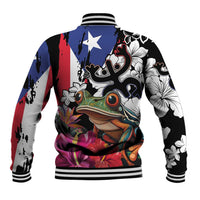 Boricua Taino Coqui Tropical Baseball Jacket Puerto Rico Grunge Flag - Wonder Print Shop