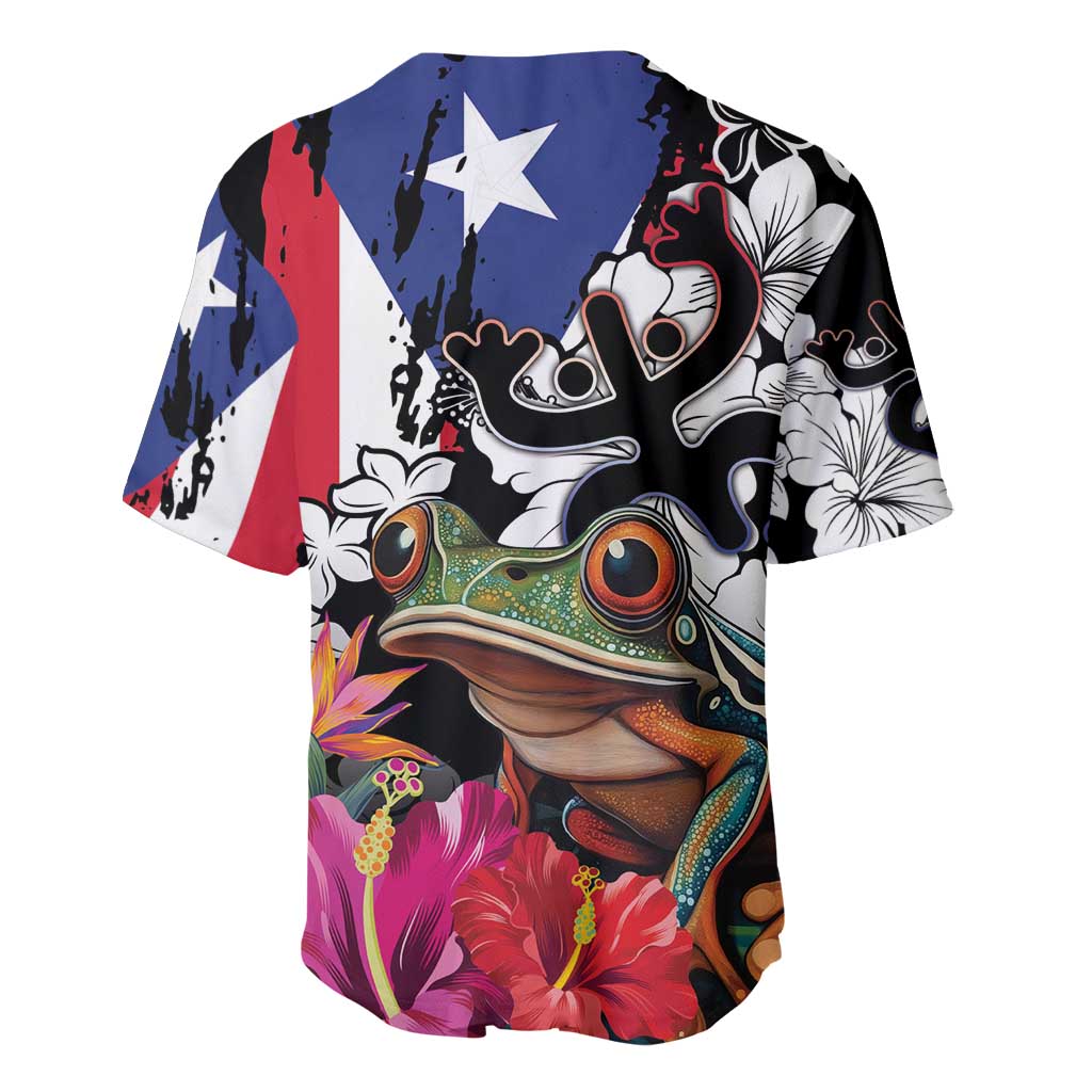 Boricua Taino Coqui Tropical Baseball Jersey Puerto Rico Grunge Flag - Wonder Print Shop