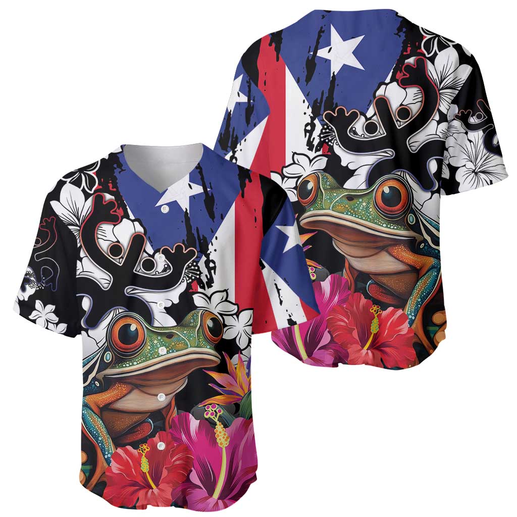 Boricua Taino Coqui Tropical Baseball Jersey Puerto Rico Grunge Flag - Wonder Print Shop