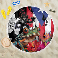 Boricua Taino Coqui Tropical Beach Blanket Puerto Rico Grunge Flag - Wonder Print Shop