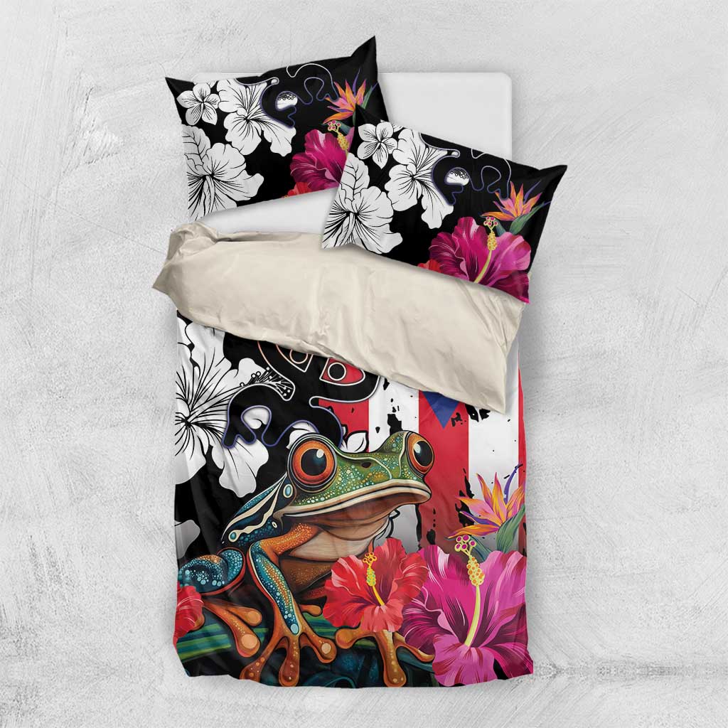 Boricua Taino Coqui Tropical Bedding Set Puerto Rico Grunge Flag - Wonder Print Shop
